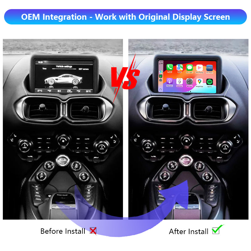 AutoMMI 2016 - 2025 Aston Martin Vantage Wireless Apple CarPlay Android Auto Decoder Module Interface Kit