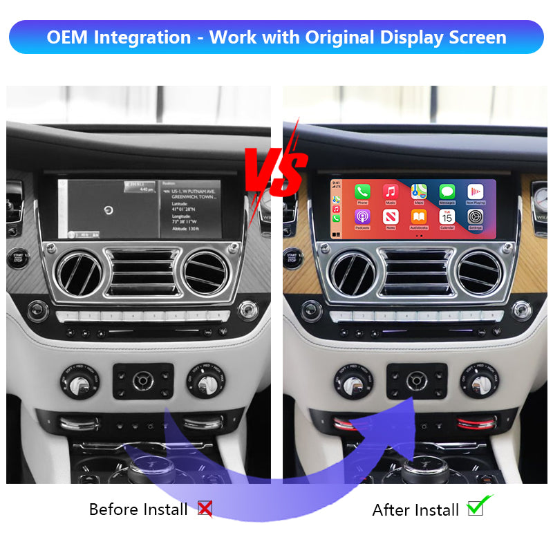 AutoMMI 2016-2018 Rolls-Royce Wraith upgrade Wireless Apple CarPlay Android Auto Decoder Module Interface Kit