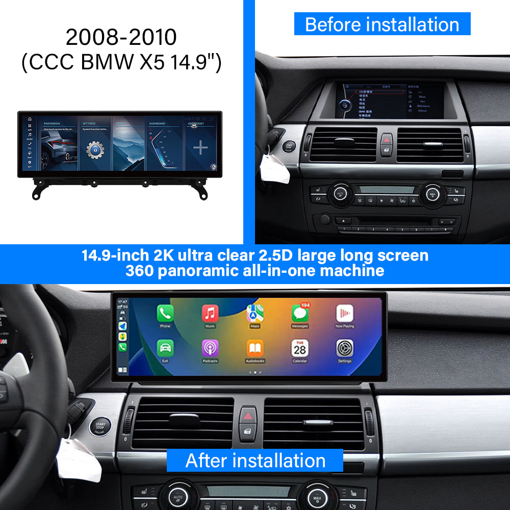 2008-2010 E70 BMW X5 10.25" /12.3"/14.9"Android Car Screen Wireless Apple CarPlay Android Auto Navigation Car DVD Player