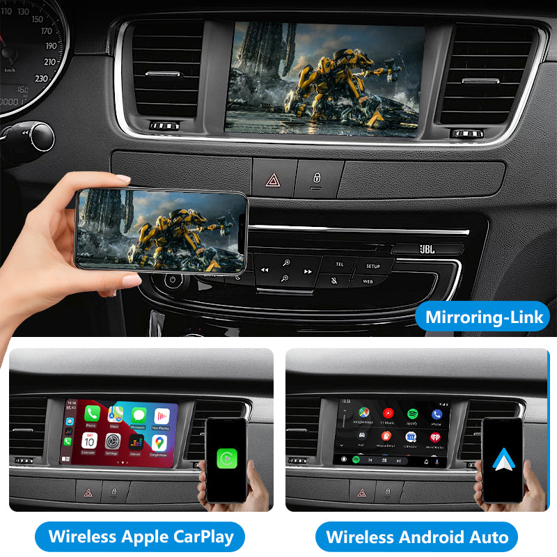 AutoMMI Peugeot 208 2008 308 408 508 DS5LS DS5 DS6 Wireless Apple CarPlay Android Auto Decoder Module Interface Kit