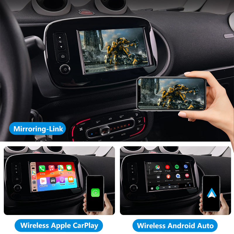 AutoMMI 2016 - 2019 Smart Fortwo Forfour 453 Wireless Apple CarPlay Android Auto Decoder Module Interface Kit