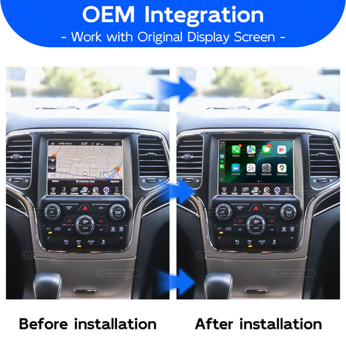 AutoMMI 2014-2020 Jeep Grand Cherokee Uconnect 8.4 Wireless Apple CarPlay Android Auto Decoder Module Interface Kit
