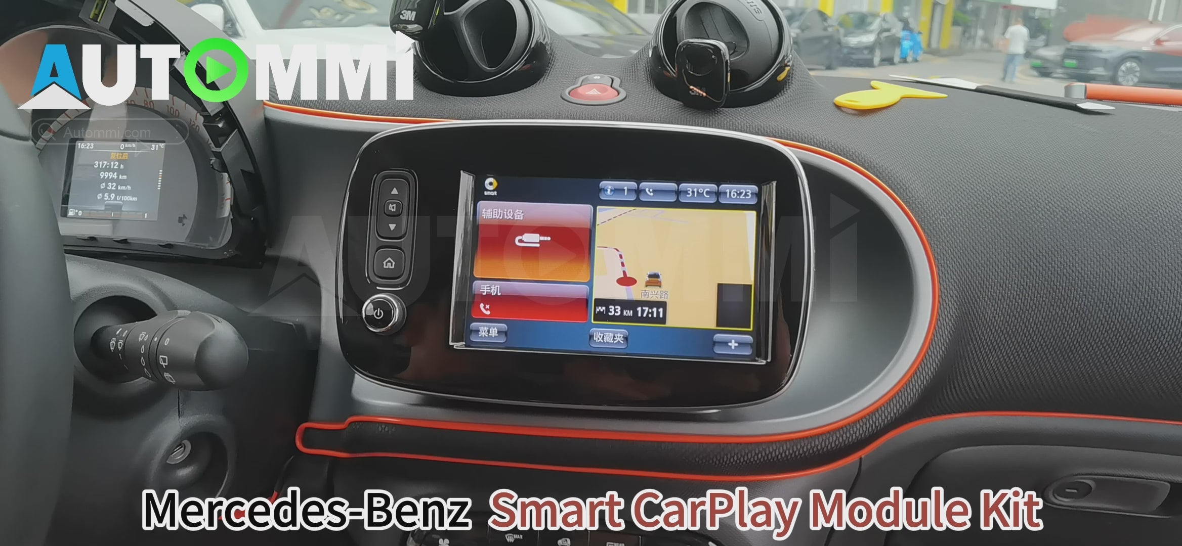 AutoMMI 2016 - 2019 Smart Fortwo Forfour 453 Wireless Apple CarPlay Android Auto Decoder Module Interface Kit